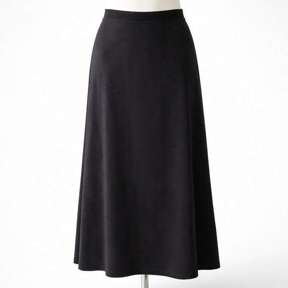 Alex Evenings Dresses & Skirts - Vintage Whimsigoth Velvet Maxi Skirt Size L‎ Black Elastic Waist Dark Romantic